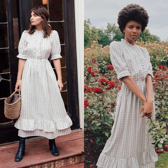 CHRISTY DAWN Linden Dress Green White Gingham Midi